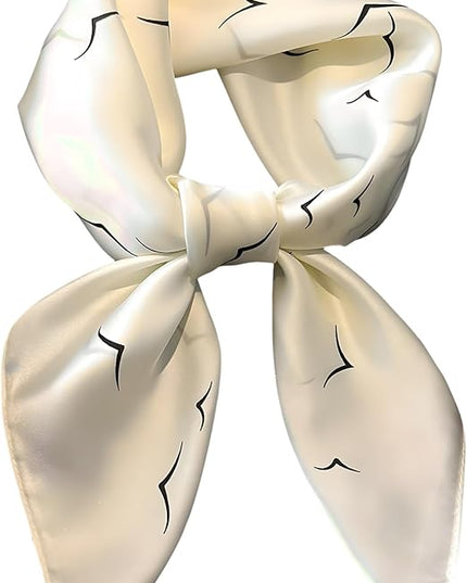 kcctoo 27.5" Mulberry Silk Feeling Head Scarf Women's Fashion Square Neck Satin Scarfs for Bag Hair Scarves Gift