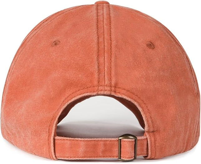 XXL Oversize Washed Denim Baseball Cap,Low Profile Jean Sports Cap for Big Heads 23.5"-25.5",Large Pigment Dyed Dad Hat