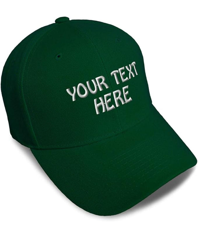 Baseball Cap Custom Personalized Text Dad Hats for Men & Women Strap Closure