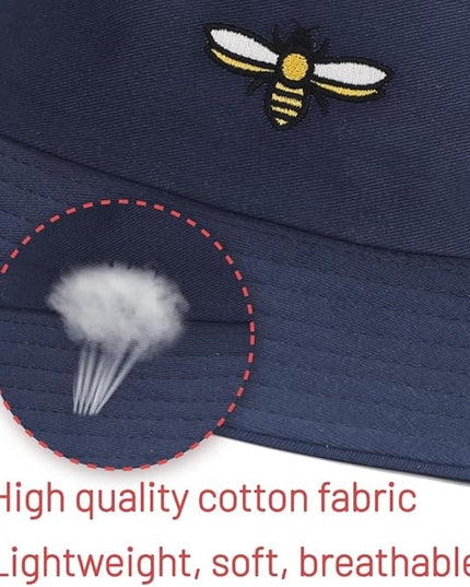 Cotton Bucket Hat for Women Men Summer Travel Sun Beach Bucket Cap, Unisex Outdoor Fisherman Hat