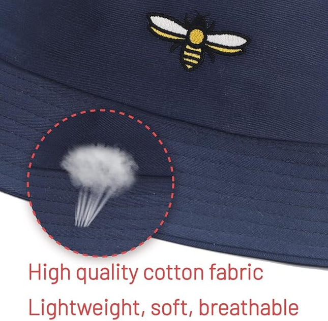 Cotton Bucket Hat for Women Men Summer Travel Sun Beach Bucket Cap, Unisex Outdoor Fisherman Hat
