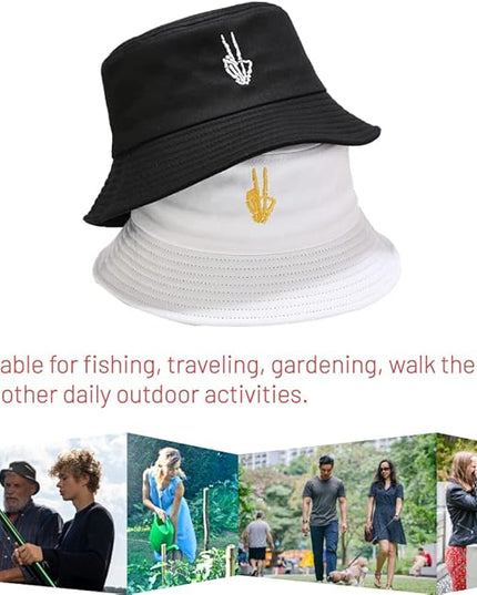 Cotton Bucket Hat for Women Men Summer Travel Sun Beach Bucket Cap, Unisex Outdoor Fisherman Hat