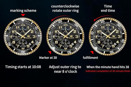 OLEVS Mens Watches Chronograph Watch Luxury Dress Stainless Steel Waterproof Watches for Men Moon Phase Luminous Business Calendar Wrist Watch Blue/Black/Green/Gold/Face