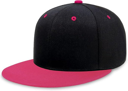 CHOK.LIDS Flat Bill Visor Classic Snapback Hat Blank Adjustable Brim High Top End Trendy Color Style Plain Tone Baseball Cap
