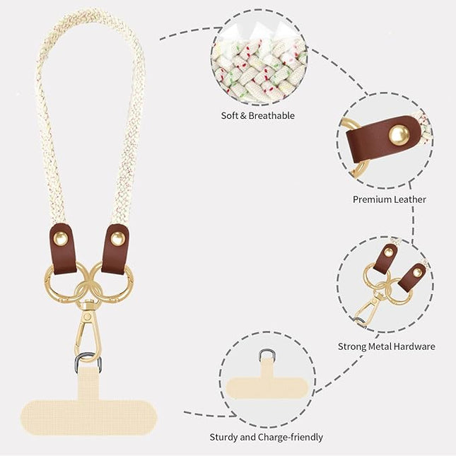 Stretchy Phone Lanyard Tether, 2 Pack Phone Leash Anti-theft Phone Strap for Anti-drop Outdoor Hiking Cycling Climbing Universal for Most Cell Phones, Sakura Blossom