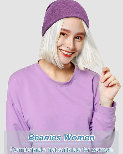 Senker Fashion Slouchy Beanie Hats for Women Men, Chemo Headwear Cotton Beanies Soft Lightweight Chemo Skull Cap Elastic