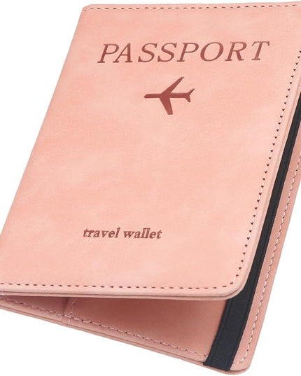ILIYAH-Passport Cover-Passport Holder Travel Wallet-RFID-Blocking Passport Case Travel Accessories Card Holder Wallet Unisex Travel Gifts（Pink）