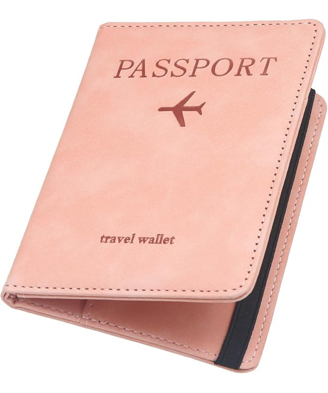 ILIYAH-Passport Cover-Passport Holder Travel Wallet-RFID-Blocking Passport Case Travel Accessories Card Holder Wallet Unisex Travel Gifts（Pink）