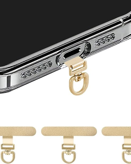 360° Rotating Stainless Steel Phone Tether Tab (3-Pack) - Universal for iPhone & Other Phones (Fits Wristbands/Necklaces/Crossbody Straps)
