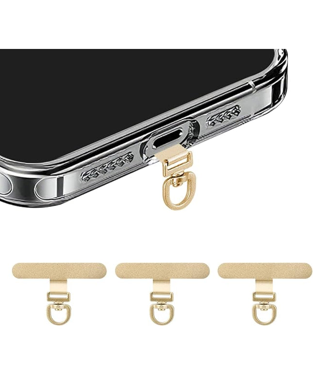 360° Rotating Stainless Steel Phone Tether Tab (3-Pack) - Universal for iPhone & Other Phones (Fits Wristbands/Necklaces/Crossbody Straps)