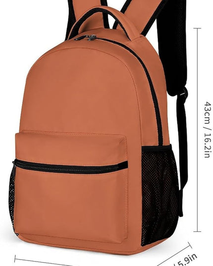 Fashion Terracotta Backpack Lightweight Large Capacity Laptop Daybag for Travel Work