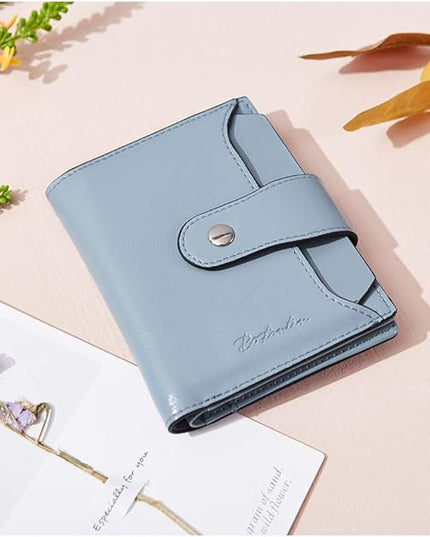 BOSTANTEN Women Leather Wallet RFID Blocking Small Bifold Zipper Pocket Wallet Card Case Purse with ID Window