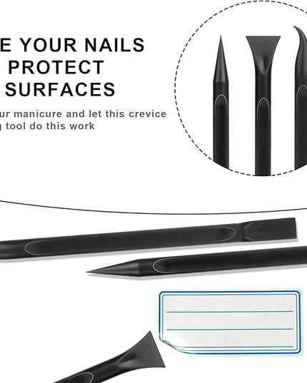 Crevice Cleaning Tool, 9 PCS Carbon Fiber Plastic Scraper Tool Car Detailing Brush Set Non-scratch Multi-purpose Scraper for Clean Small Narrow Spaces and Gaps, Remove Stickers Labels Oil Stains Dirt