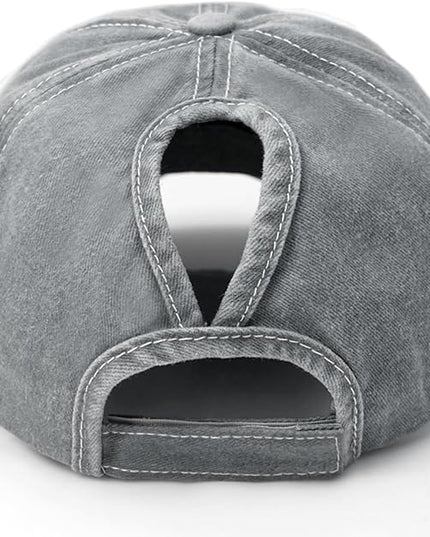 YeeHeen Ponytail Baseball Cap for Women High Messy Bun Caps Washed Cotton Hats