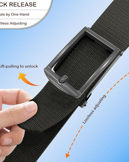 DOOPAI Stretch Canvas Belt for Men, Adjustable Elastic Holeless Web Belt for Casual, Golf, and Work, with Bottle Opener