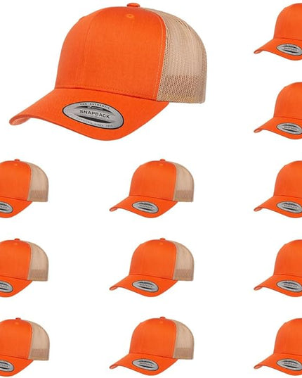 Yupoong Classic Premium Mesh 6 Panel Retro Trucker Cap | Mid Profile Snapback | OSFA | Bulk Pack Available
