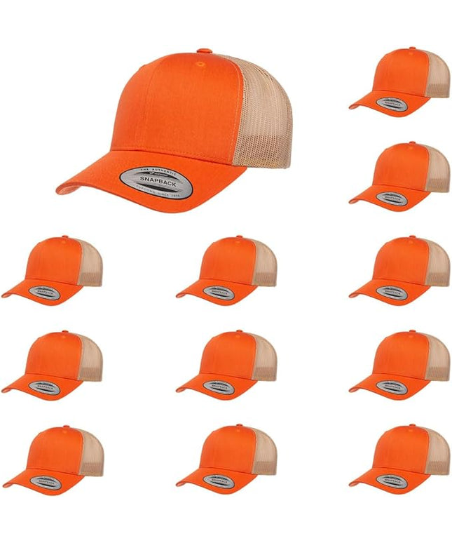 Yupoong Classic Premium Mesh 6 Panel Retro Trucker Cap | Mid Profile Snapback | OSFA | Bulk Pack Available
