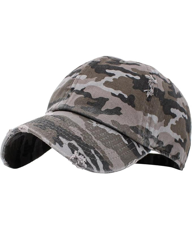 KBETHOS Vintage Washed Distressed Cotton Dad Hat Baseball Cap Adjustable Polo Trucker Unisex Style Headwear