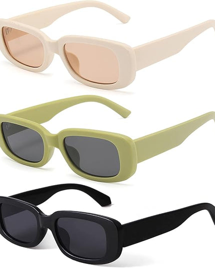 KUGUAOK Retro Rectangle Sunglasses Women and Men Vintage Small Square Sun Glasses UV Protection Glasse