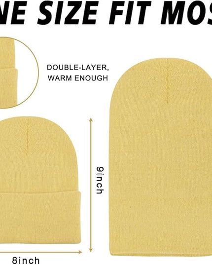 ZH 12-Pack Knitted Winter Beanie Hats for Men and Women, Warm and Cozy Cuffed Skull Caps, Bulk Purchase