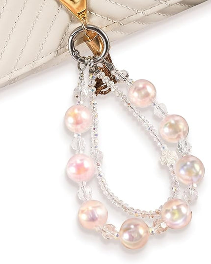 Phone Charm for Women, Anti-Theft Phone Wrist Strap Hands-Free & Beaded Chain,Tether Tab