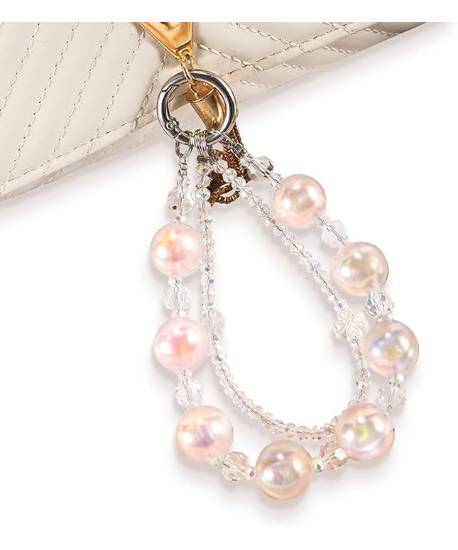 Phone Charm for Women, Anti-Theft Phone Wrist Strap Hands-Free & Beaded Chain,Tether Tab