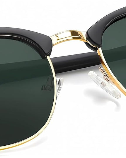 KALIYADI Polarized Sunglasses for Men and Women Semi-Rimless Frame Driving Sun glasses UV Blocking