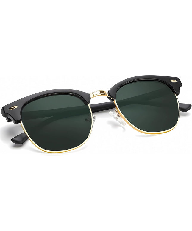 KALIYADI Polarized Sunglasses for Men and Women Semi-Rimless Frame Driving Sun glasses UV Blocking