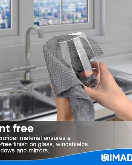 Microfiber Cleaning Cloth, 50 Pack Microfiber Towels for Cars Reusable Shop Rags Bulk Lint Free Cleaning Towels for Car Kitchen Automotive Bar Mechanic Restaurant Garage, 11.5"x 11.5", Grey