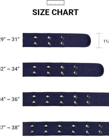 Boxed Gifts Parquet Casual Canvas Belt - Double Hole, Double Grommets for Men & Women
