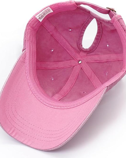 YeeHeen Ponytail Baseball Cap for Women High Messy Bun Caps Washed Cotton Hats