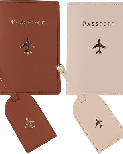 Passport Wallets Travel Holder Set,Honeymoon Gift, Slim Passport Case Covers and Organizer Slots Couple Travel Luggage Tags,Wedding Bridal Shower Gift
