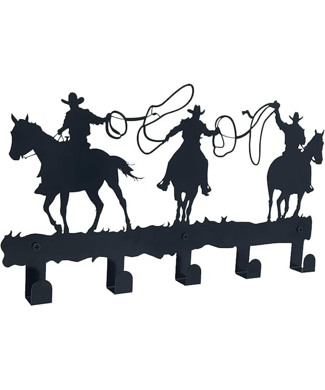 ZORISE Western Cowboy Coat Hooks - Wall Art Decor and Key Holder, Clothes, Hat, and Backpack Hanger, Sweet Home Storage Decor for Entryway, Hallway, Office, Kitchen, and Living Room