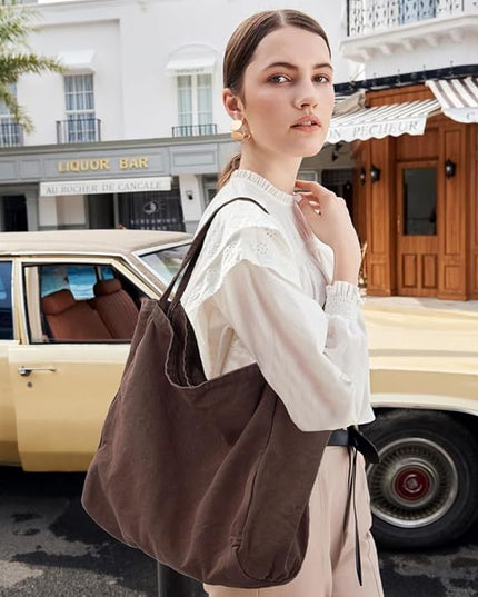 Canvas Tote Bag for Women Large Hobo Shoulder Bag for Work Travel Casual Message Bag Tote Purse handbags