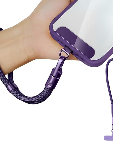 1 Pack Phone Wrist Strap Lanyard, Adjustable Nylon Phone Lanyard with Detachable Tether Tab, Compatible with Most Cell Phone Case, Purple