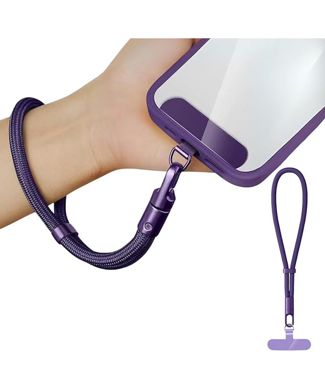 1 Pack Phone Wrist Strap Lanyard, Adjustable Nylon Phone Lanyard with Detachable Tether Tab, Compatible with Most Cell Phone Case, Purple