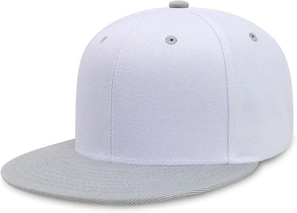 CHOK.LIDS Flat Bill Visor Classic Snapback Hat Blank Adjustable Brim High Top End Trendy Color Style Plain Tone Baseball Cap