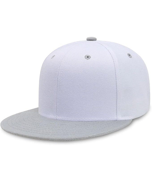 CHOK.LIDS Flat Bill Visor Classic Snapback Hat Blank Adjustable Brim High Top End Trendy Color Style Plain Tone Baseball Cap