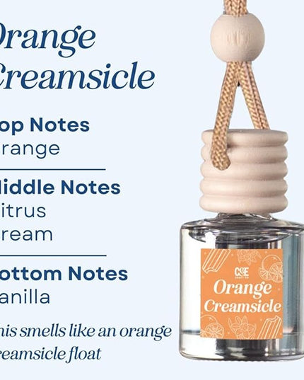 CANDECraftCo Car Air Hanging Fragrance Oil, Car Auto Freshener for Essential Oils, Scents Fragrance Aromatherapy Automobile Diffuser, Long Lasting (Orange Creamsicle)