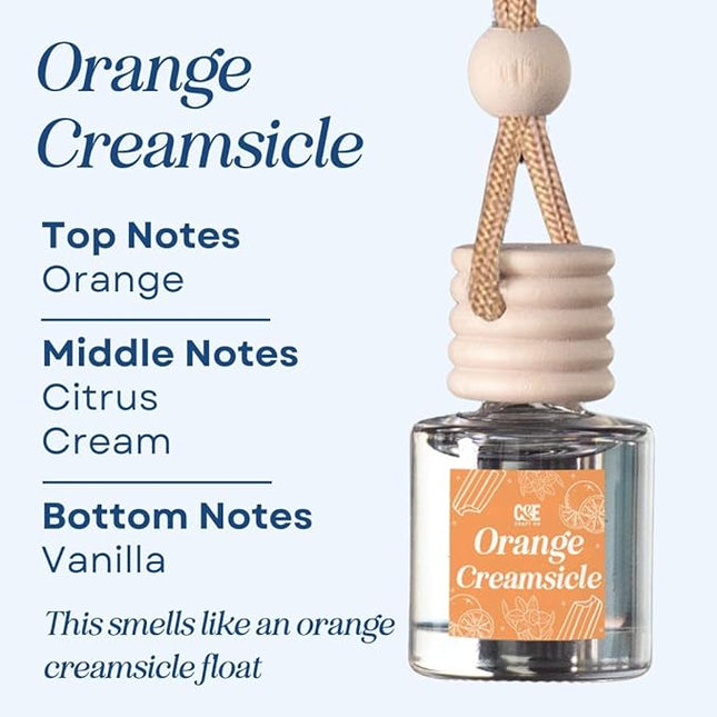 CANDECraftCo Car Air Hanging Fragrance Oil, Car Auto Freshener for Essential Oils, Scents Fragrance Aromatherapy Automobile Diffuser, Long Lasting (Orange Creamsicle)