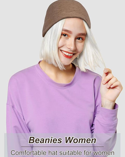 Senker Fashion Slouchy Beanie Hats for Women Men, Chemo Headwear Cotton Beanies Soft Lightweight Chemo Skull Cap Elastic