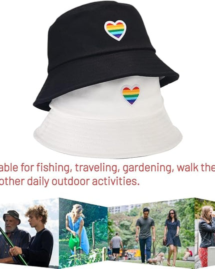 Cotton Bucket Hat for Women Men Summer Travel Sun Beach Bucket Cap, Unisex Outdoor Fisherman Hat