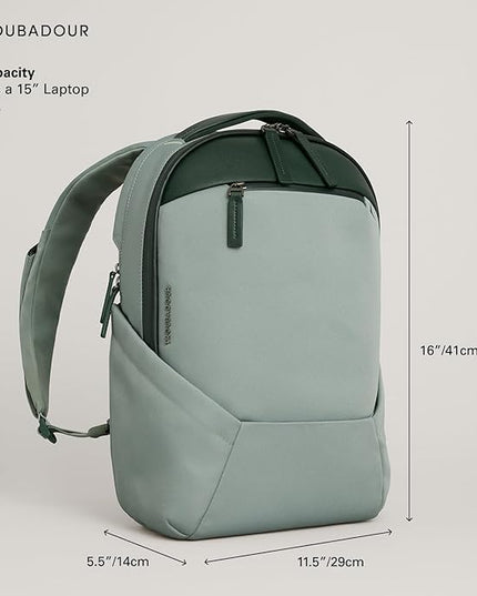 Troubadour Apex 4.0 Compact - 16L Premium Laptop Backpack - Ergonomic & Water Resistant - Designed for Work and Travel - Green Smoke