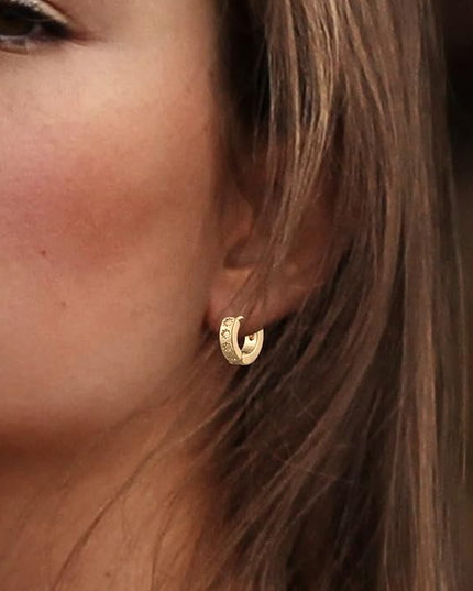 9 Pairs Gold Chunky Hoop Earrings Set for Women, 14K Gold Plated Twisted Huggie Hoop Earring Hypoallergenic, Lightweight Thick Open Hoops Earrings Jewelry Gifts.