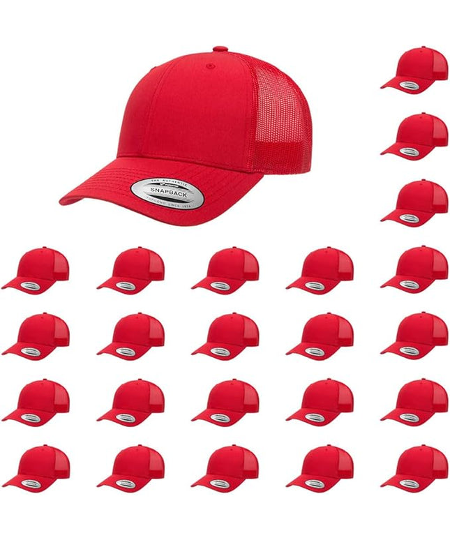 Yupoong Classic Premium Mesh 6 Panel Retro Trucker Cap | Mid Profile Snapback | OSFA | Bulk Pack Available