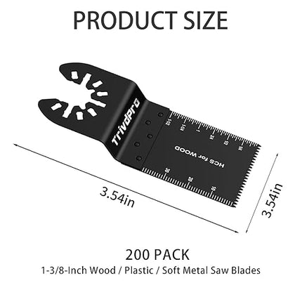 200Pcs Oscillating Tool Blades Professional Universal Oscillating Saw Blades Wood Multitool Blades Compatible with Dewalt, Milwaukee, Ryobi, Rockwell, Bosch
