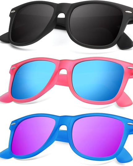 KALIYADI Polarized Sunglasses for Men and Women Matte Finish Sun glasses Color Mirror Lens UV Blocking (3 Pack)