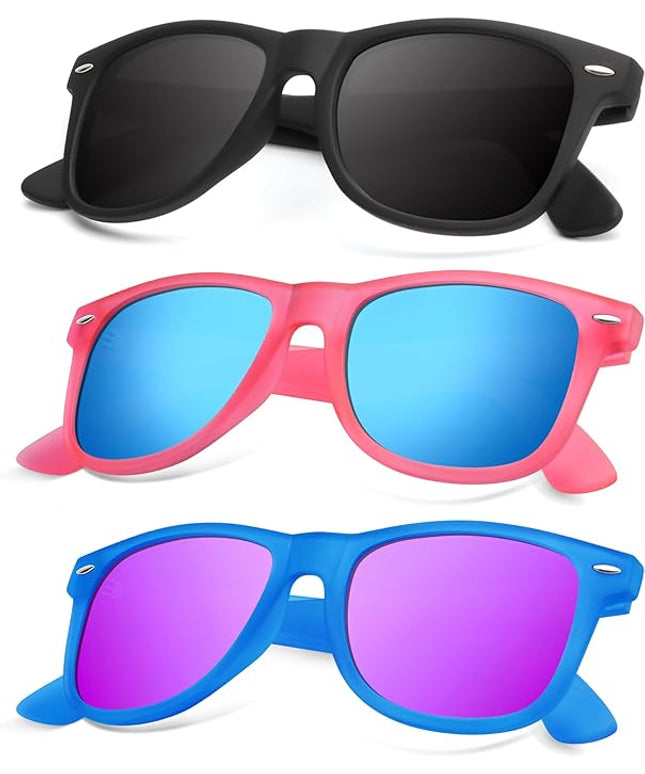 KALIYADI Polarized Sunglasses for Men and Women Matte Finish Sun glasses Color Mirror Lens UV Blocking (3 Pack)