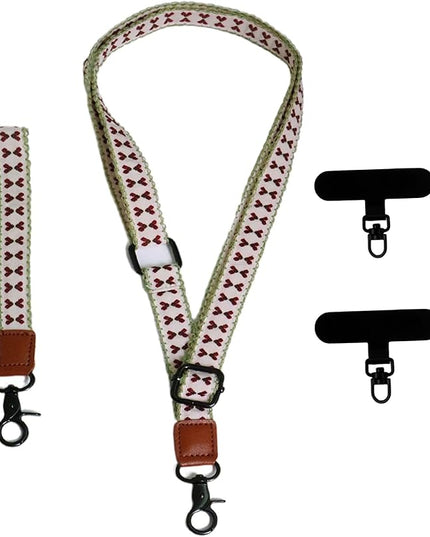 Adjustable Lanyard for Phone, Camera, Name Tags, ID card, Keychain and Wristlet Straps with 2 phone pads(Black)