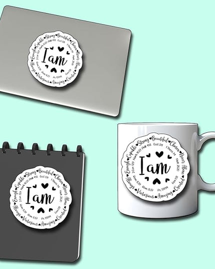 (3Pcs) I Am Inspiration Sticker, Christian Gifts Decorate Books Laptop Phone, Water Bottles Kindles Stickers, Tumbler Sticker Waterproof Vinyl Decorate 3" Inch